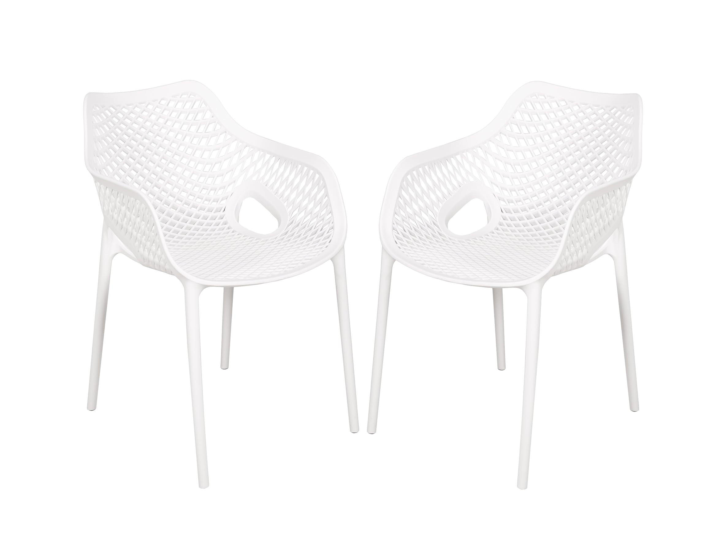 GARTENSTUHL 2er Set Nils weiß Gartenstühle - Weiß, Kunststoff (53/82/60cm) - DELUKE