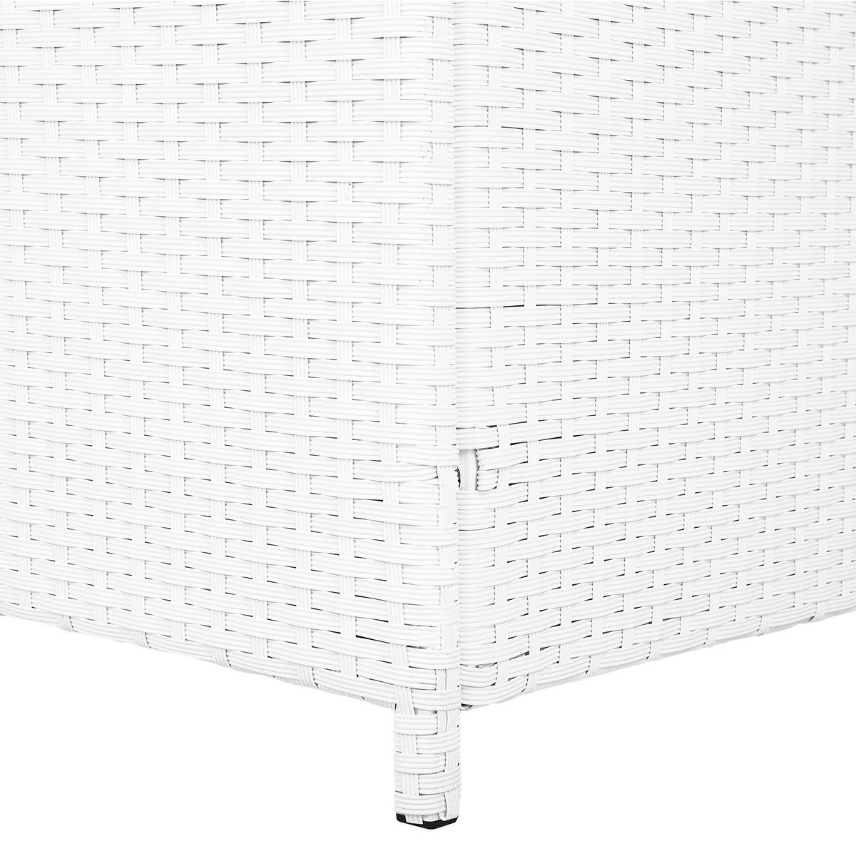 AUFLAGENBOX Rattan weiß 158/63 cm Modena - Weiß, Kunststoff (158/66/63cm) - Beliani