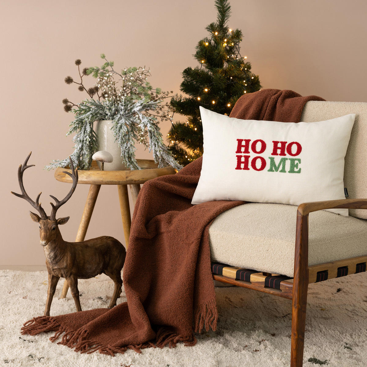 KISSENHÜLLE Ho Ho Home 60x40 cm - Weiß, Textil (60/1cm) - Dekoria