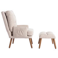 LOUNGSESSEL Verstellbar 5-stufig Neigbar Fußstütze Ablage - Beige, Holz (115.5/31/66.5cm) - FLIEKS