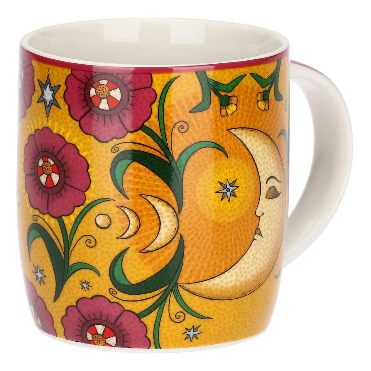 PORZELLANBECHER 2er Set MIRABILIA 350 ml „Sole & Luna“ - Orange, Keramik (0.36L)