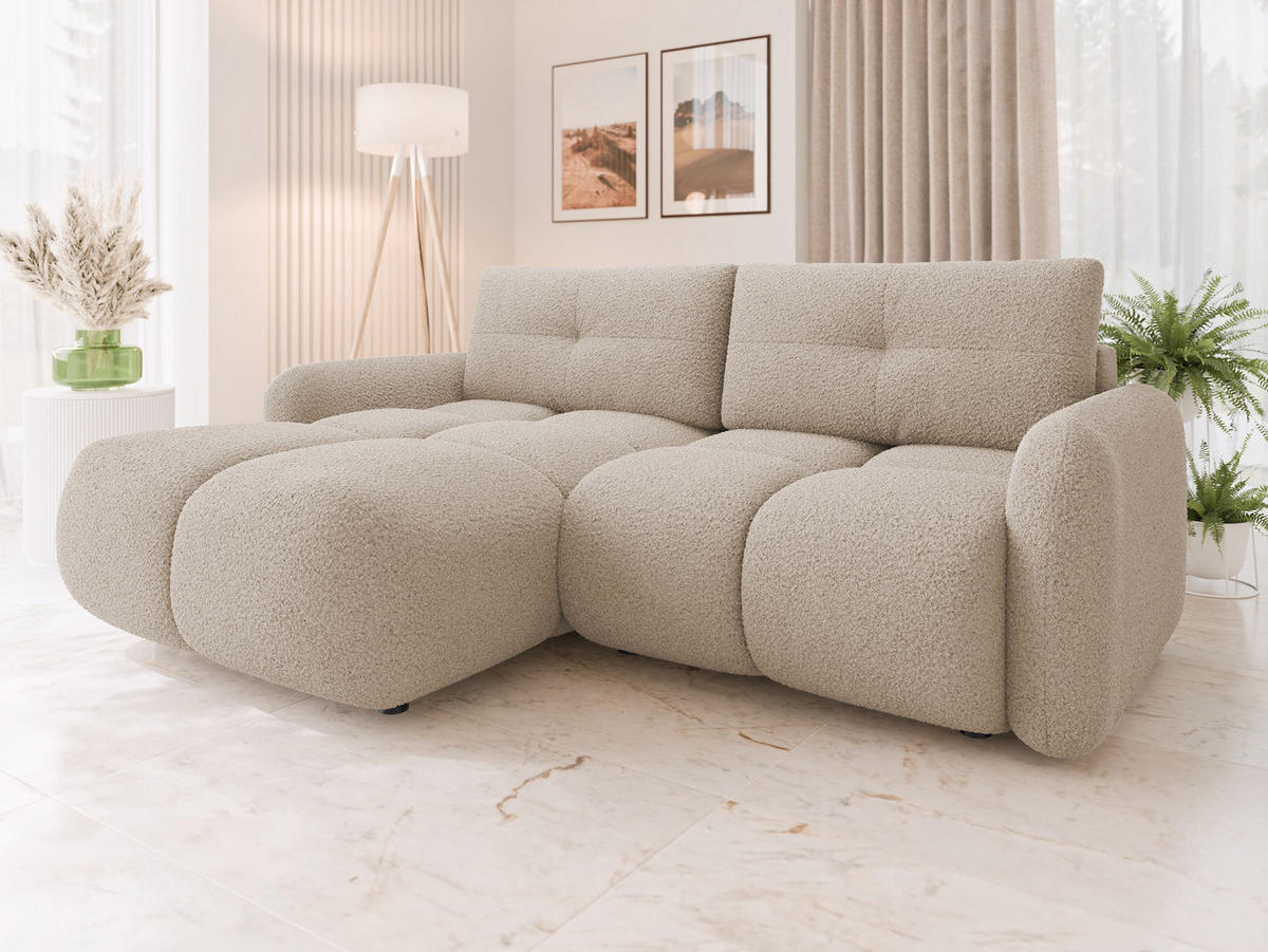 ECKSOFA Sandy - Beige/Schwarz, Holz/Kunststoff (238/165cm) - MIRJAN24