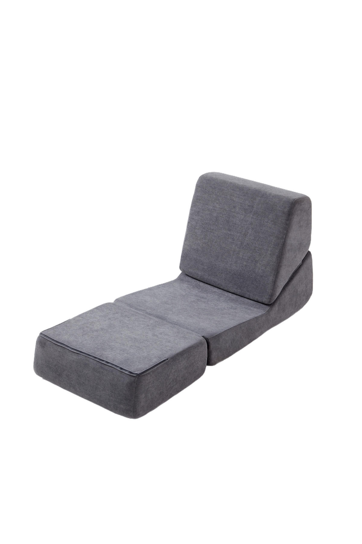 KLAPPBARES Schlafsofa Stoff mit 3-in-1-Funktion Grau 81/90,7/71 cm - Grau, Textil (90.7/71/81cm) - Redom