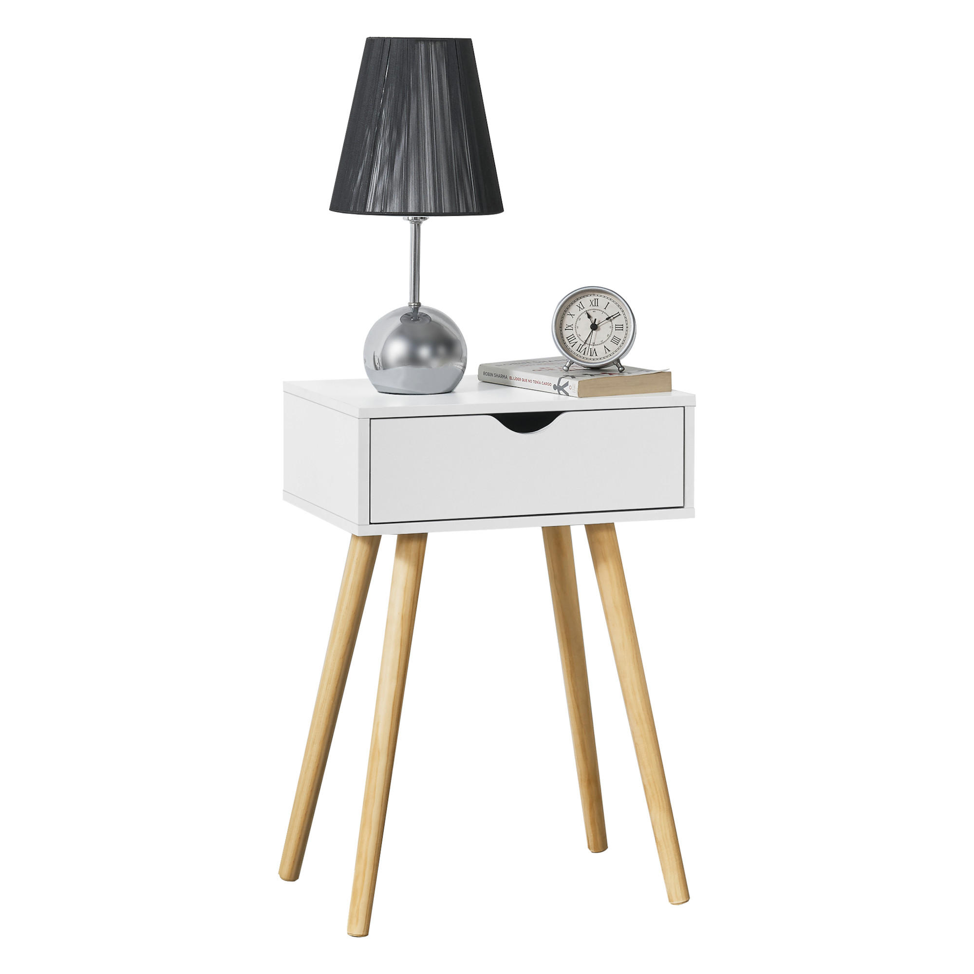 BEISTELLTISCH Östersund - Naturfarben/Weiß, Holz/Holzwerkstoff (30/40/60cm) - [en.casa]