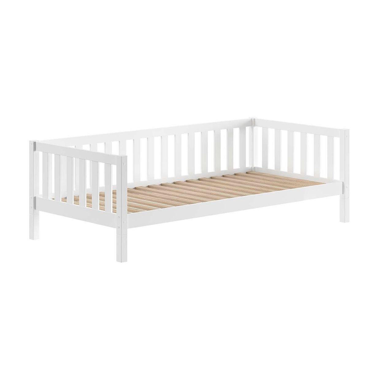 TAGESBETT Kapua 90x200 mit Rausfallschutz Kiefer Massivholz weiß - Weiß, Holz (90/200cm) - 58aufmkessel
