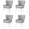 ESSZIMMERSTUHL 4er Set Samt Lounge Grau Silber Armlehnen - Grau, Textil (57.5/88/56cm) - FLIEKS