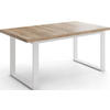 ESSTISCH Sana rechteckig ausziehbar, Sonoma Eiche 160/240/90/75 cm - Weiß/Sonoma Eiche, Holzwerkstoff/Metall (160/80/75cm) - WFL GROUP