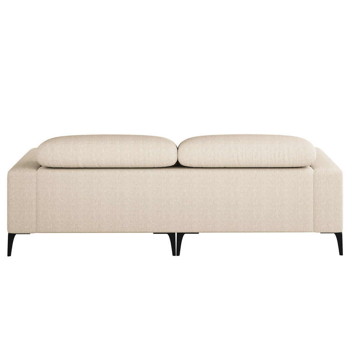 1,5-SITZER ECKSOFA mit Longchair - Beige/Schwarz, Textil/Metall (232/180cm) - home24