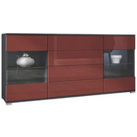 SIDEBOARD Bari Bordeaux Hochglanz - Bordeaux, Holzwerkstoff (166.5/75.5/35cm) - Vladon