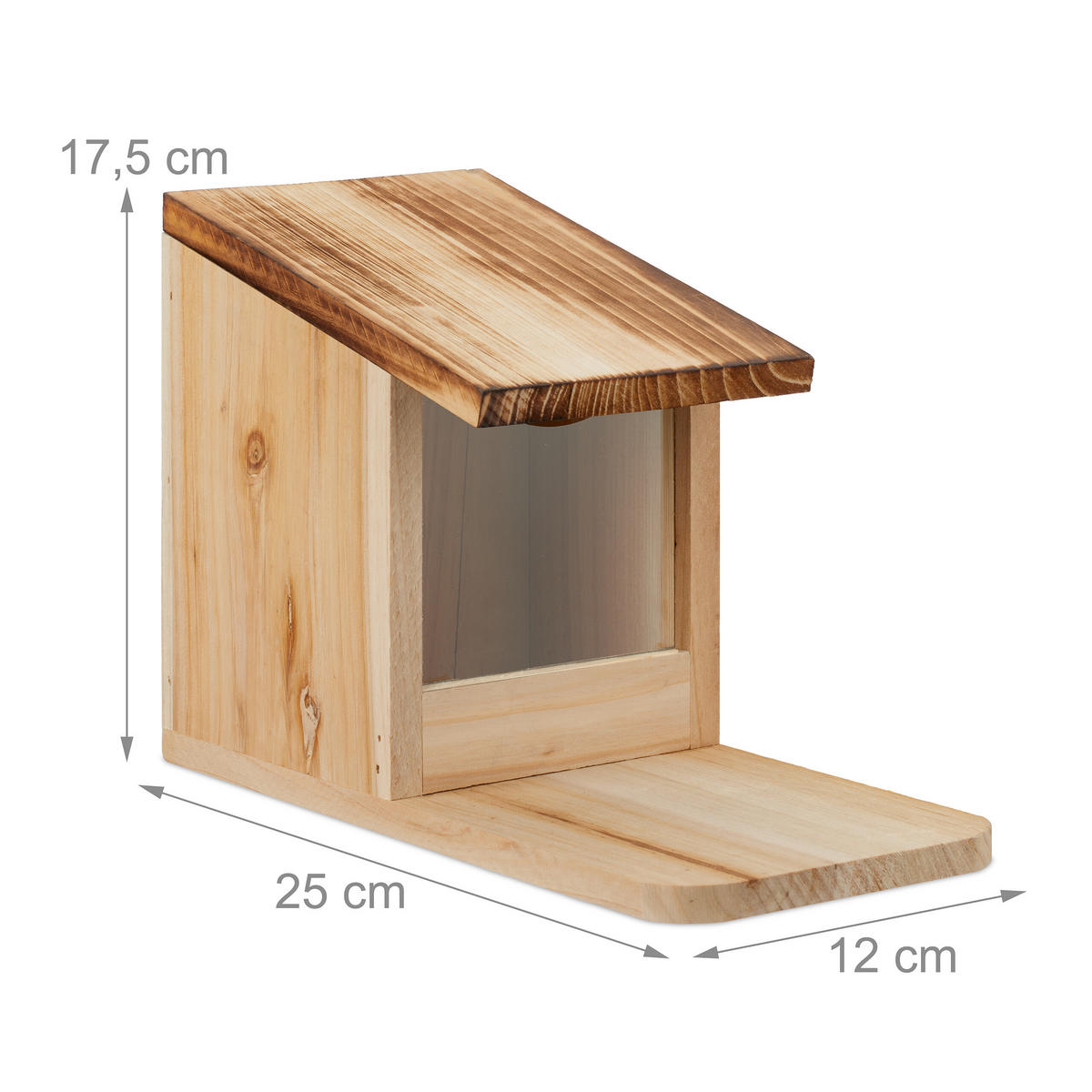 EICHHÖRNCHENFUTTERHAUS - Hellbraun, Holz/Kunststoff (12/17.5/25cm) - Relaxdays