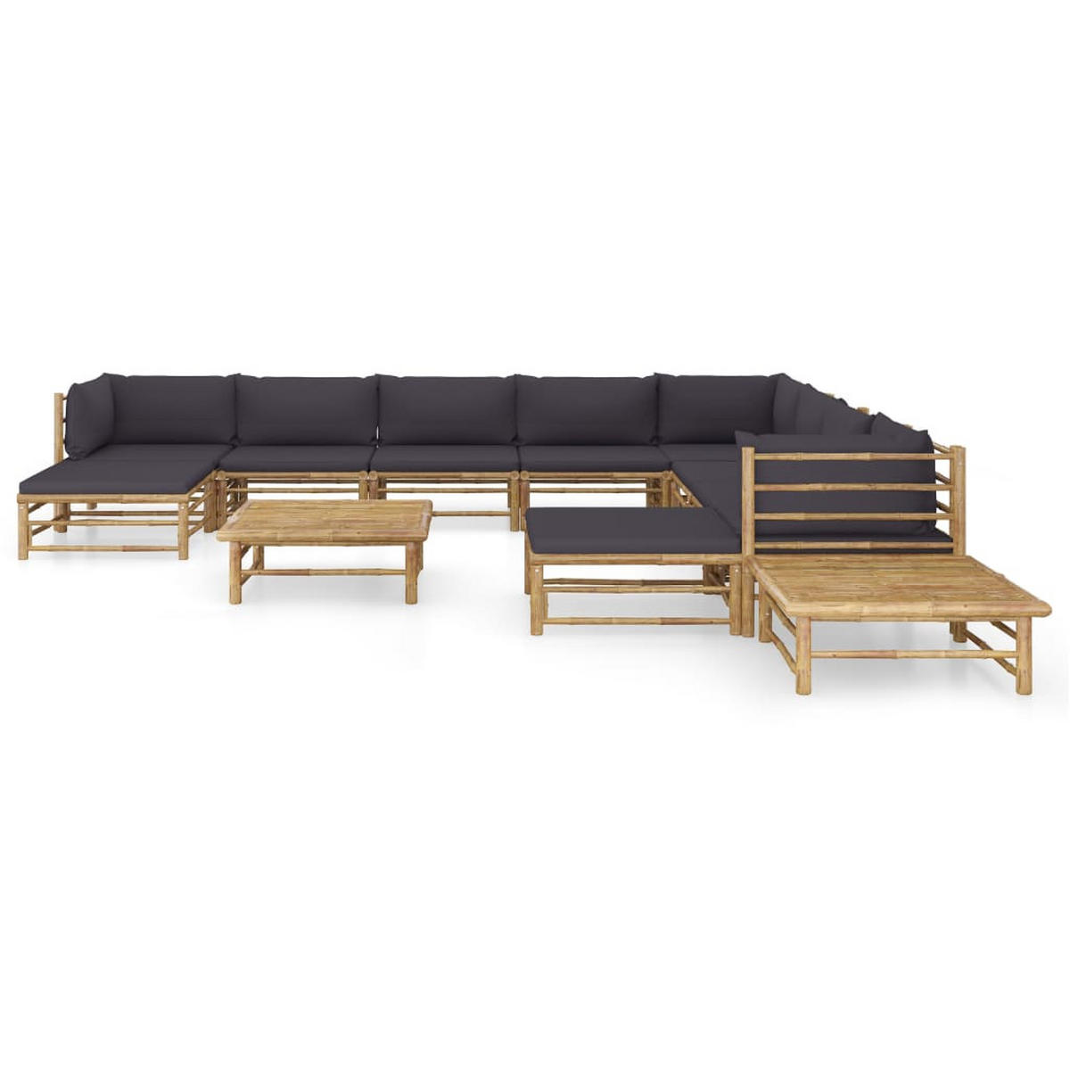 GARTENSET Restuccia 12-teilig - Grau, Naturmaterialien - Nettlife