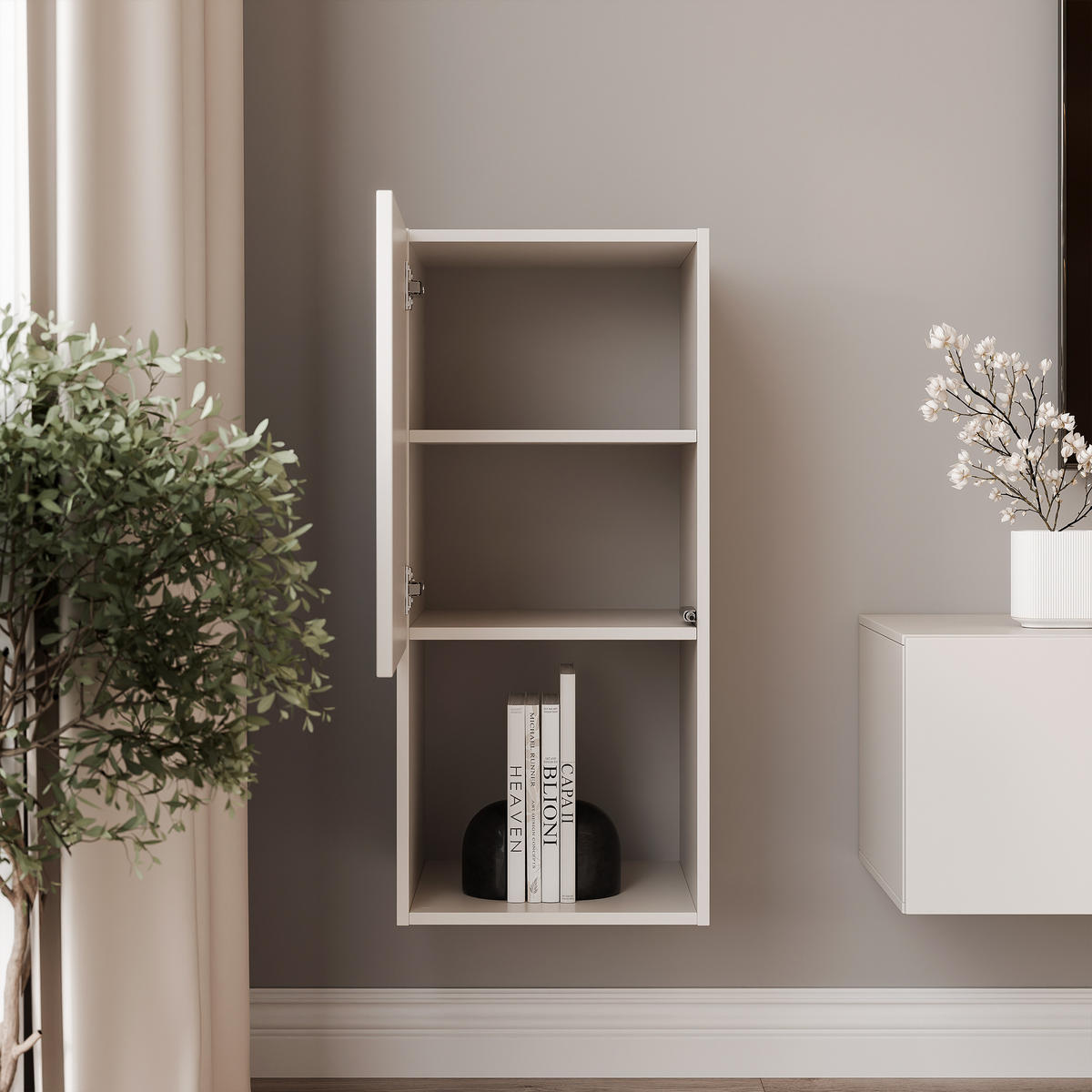 HÄNGESCHRANK ANGEL LINE 40/40/90 cm Kaschmir - Kaschmir, Holzwerkstoff (40/90/40cm) - Idohome