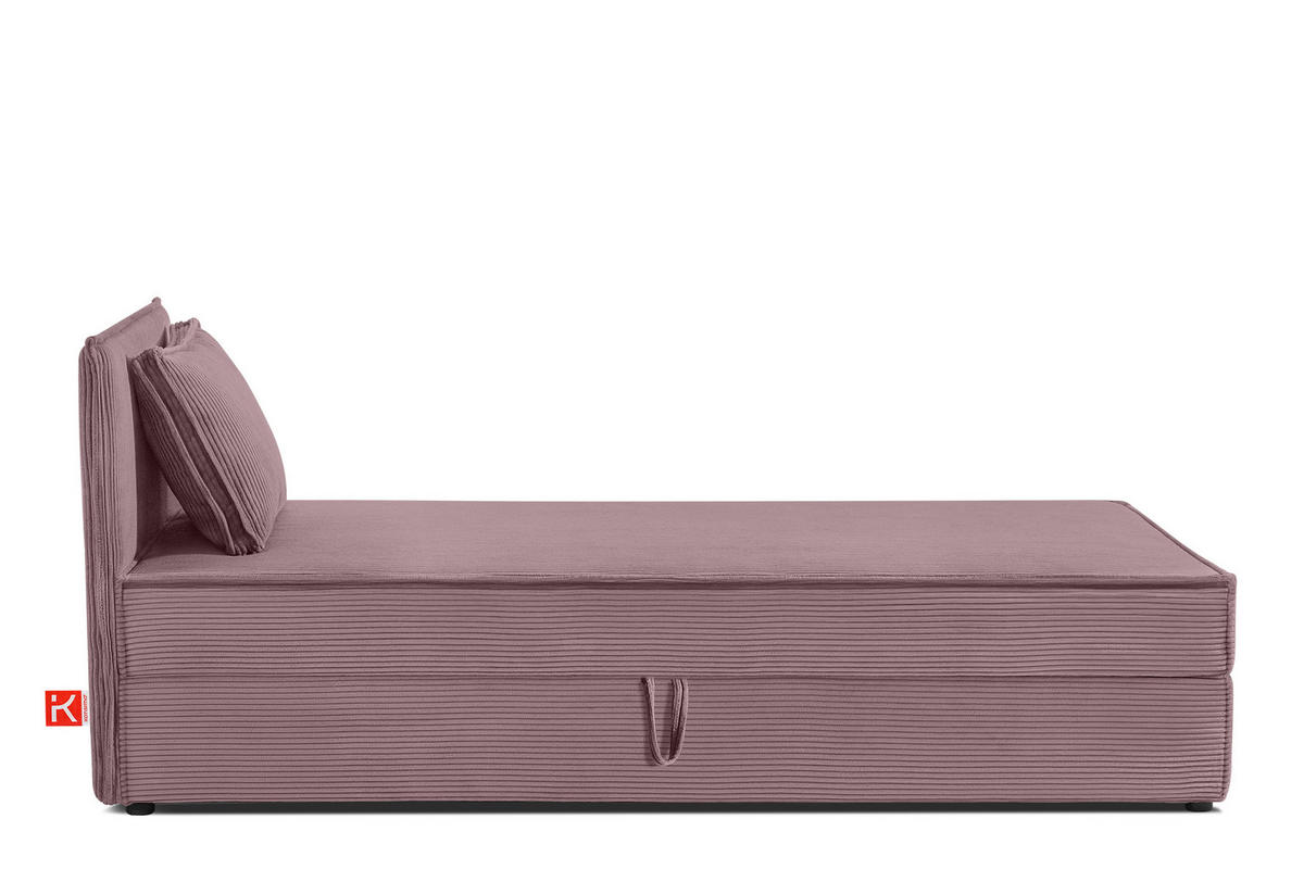 BOXSPRINGBETT ROTI Einzelbett, hellviolett - Violett/Schwarz, Holz/Holzwerkstoff (100/200cm) - KONSIMO®