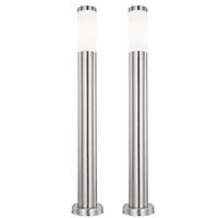 LED STEHLEUCHTE Edelstahl Silber 2er Set - Silberfarben, Metall (11/80/80cm) - Globo Lighting