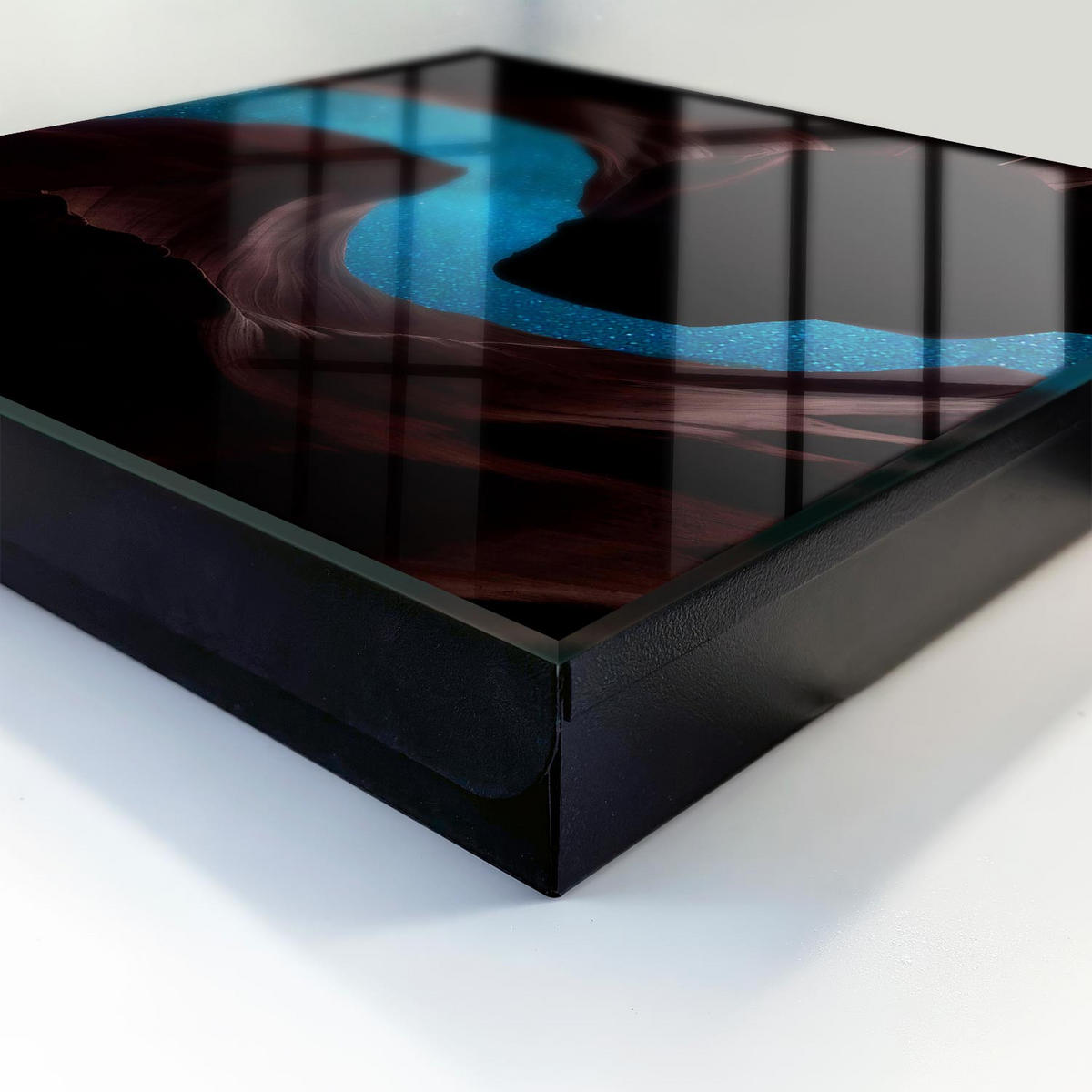 SCHLÜSSELBOX Schwarz 30x30 cm- Türöffnung nach rechts - Weltraumgestein - Schwarz, Metall (30/30/5cm) - TULUP