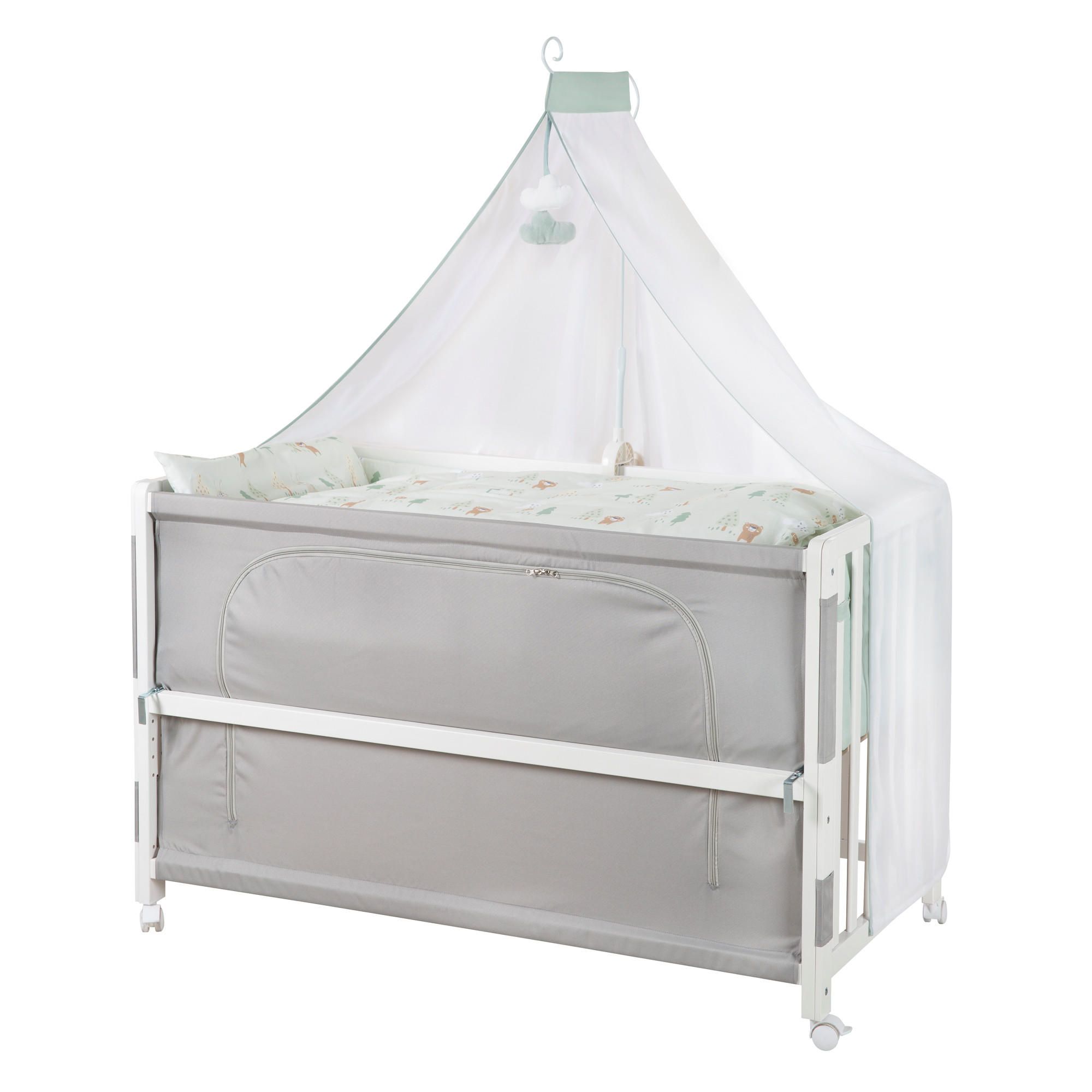 BABYBETT Woodland Buddies 5er-Set 60 x 120 cm - Weiß, Holzwerkstoff/Textil (60/120cm) - Roba