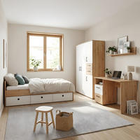 JUGENDZIMMER-SET Bente 3-tlg. - Schwarz/Weiß, Holzwerkstoff/Kunststoff (1/1/1cm) - arthur berndt