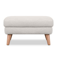 SITZHOCKER TAGIO Pouffe, weiss - Braun/Weiß, Buchenholz/Textil (65/46/80cm) - KONSIMO®
