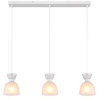 LED PENDELLEUCHTE MASSEY Metall Weiß 3-flammig - Weiß, Glas (65/13/120cm) - Globo Lighting