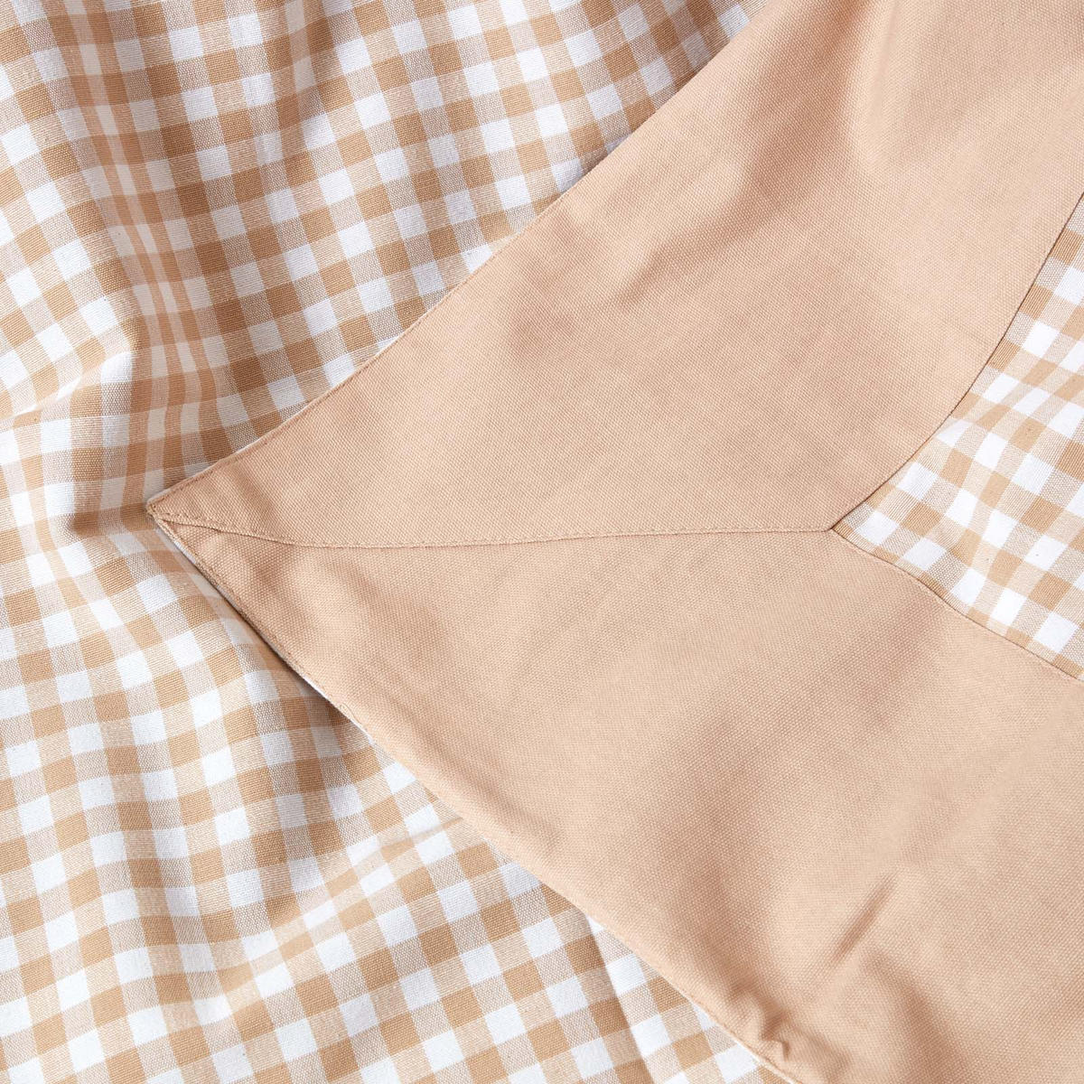 ÜBERWURF 150/200 cm, Vichy Karo 100% Baumwolle - Beige, Textil (150/200cm) - Homescapes