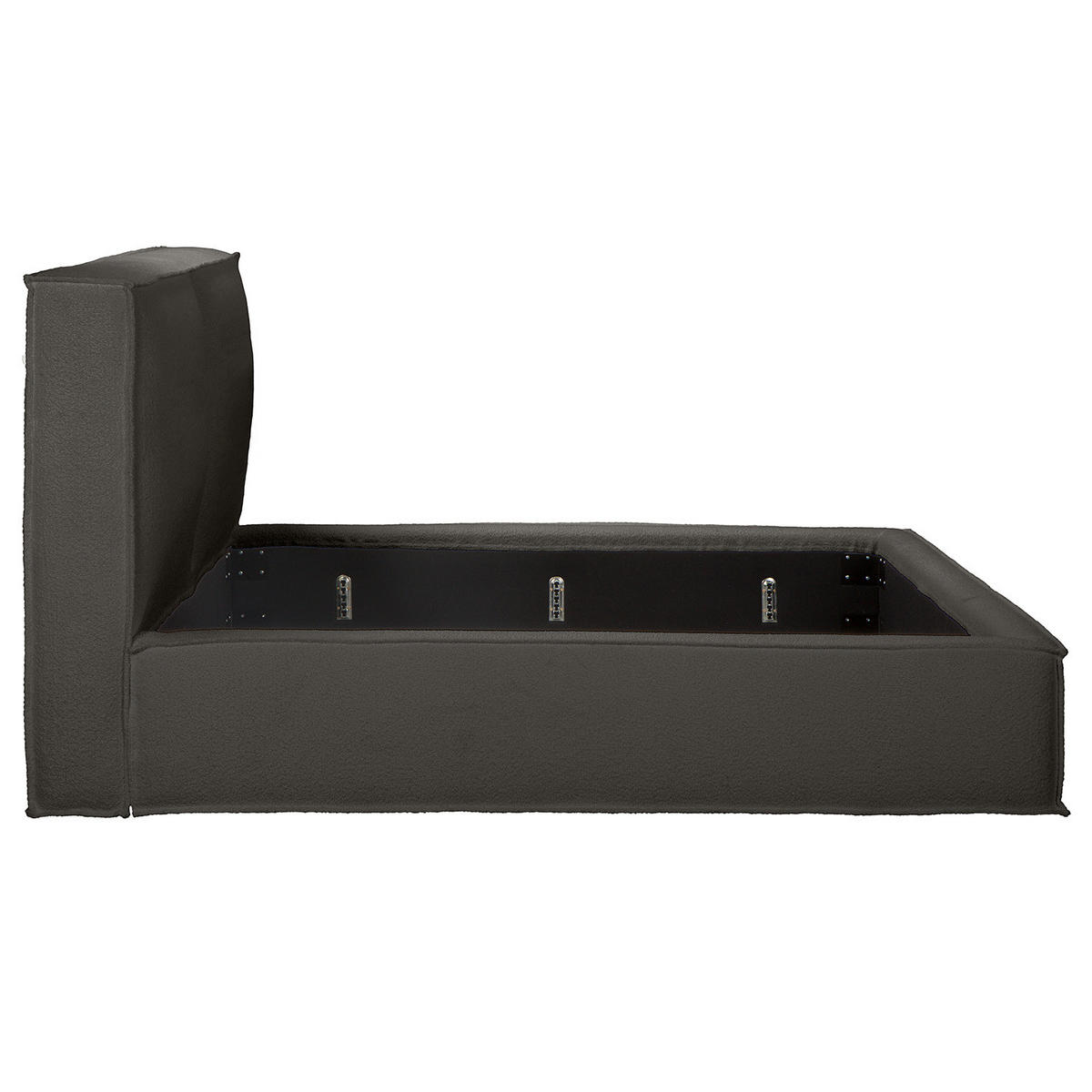 POLSTERBETT - Anthrazit, Textil (160/200cm) - home24