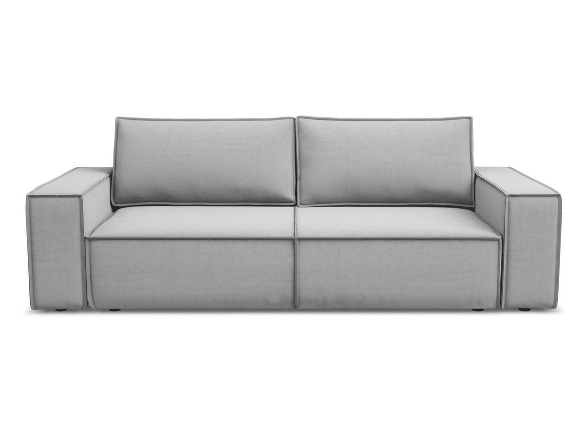 3-SITZER SOFA mit Schlaffunktion Samt Stoff Grau - Schwarz/Grau, Kunststoff/Textil (255/85/105cm) - Makamii