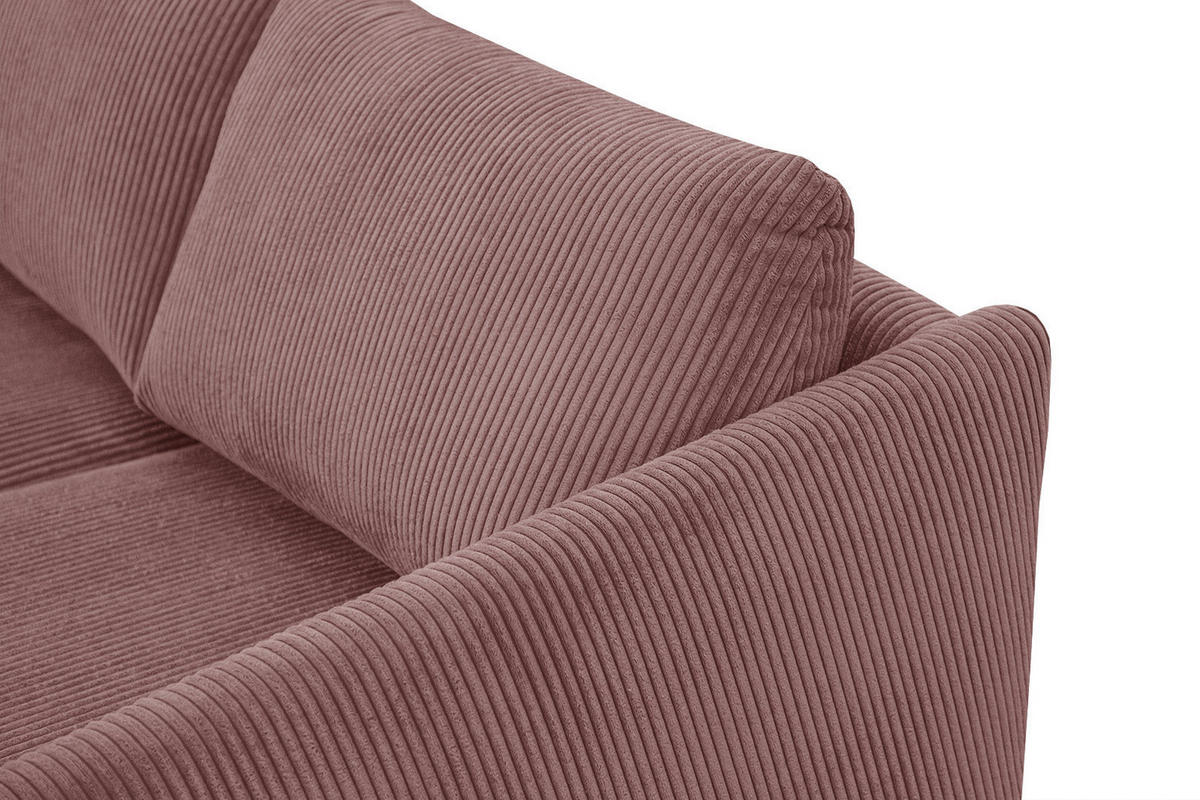 SOFA VILT 3-Sitzer, altrosa - Schwarz/Altrosa, Holzwerkstoff/Kunststoff (202/89/94cm) - Courtois Laville