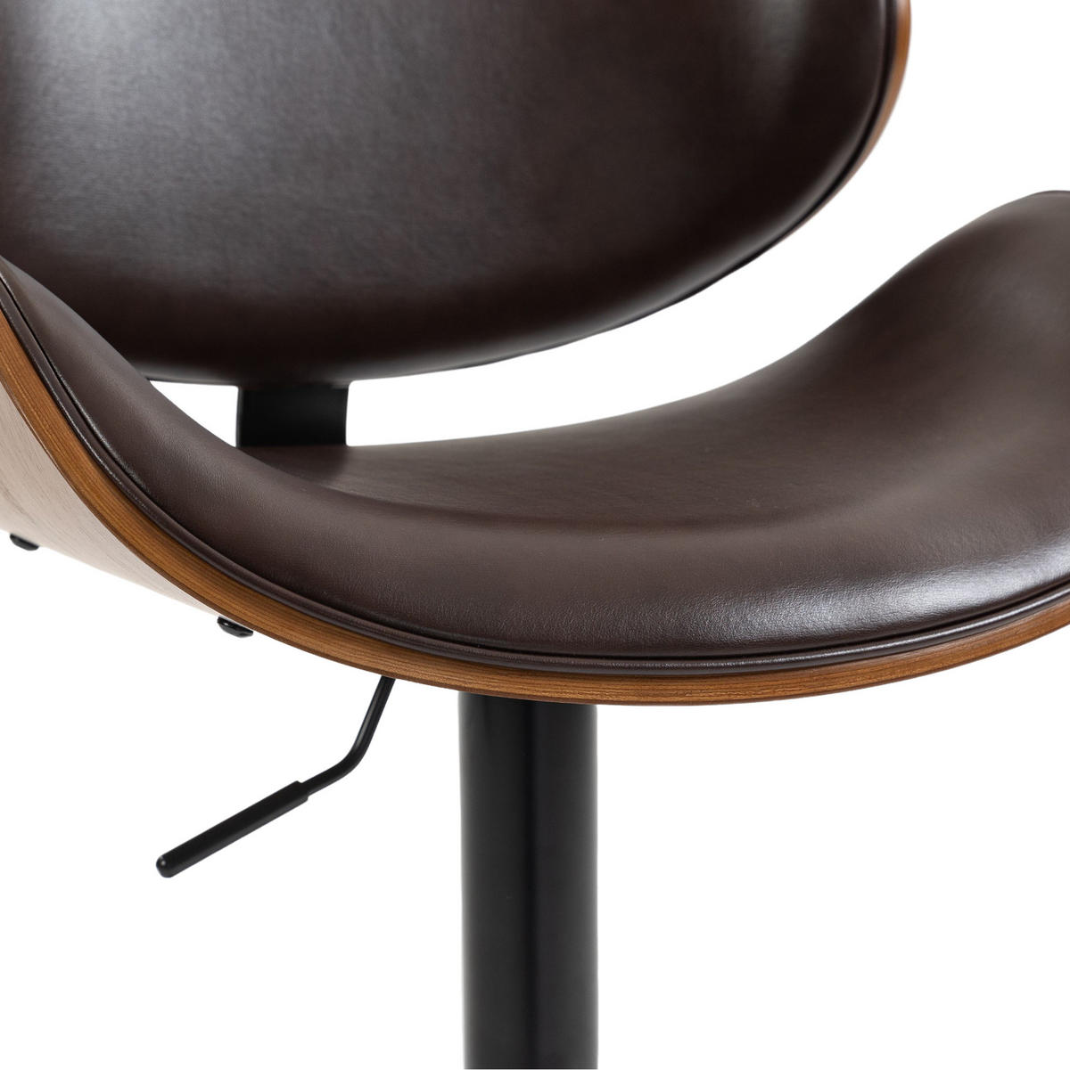 BARHOCKER drehbar höhenverstellbar 2er-Set PU-Leder Braun - Braun, Metall (50/93/51cm) - Meubliv