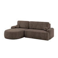 WOHNLANDSCHAFT mit Schlaffunktion und Bettkasten LIRA-L - 264x172x89 Braun - Braun, Holzwerkstoff/Textil (264/172cm) - ALTDECOR