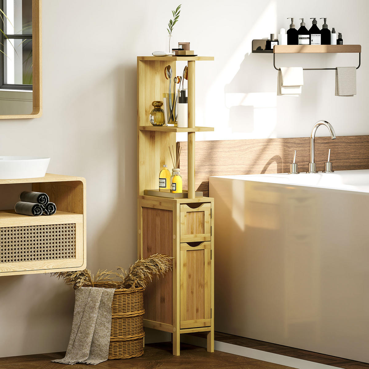 HOCHSCHRANK DE-12430 18/30/120 cm Natur - Naturfarben, Holzwerkstoff (30/120/18cm) - ComfortXL