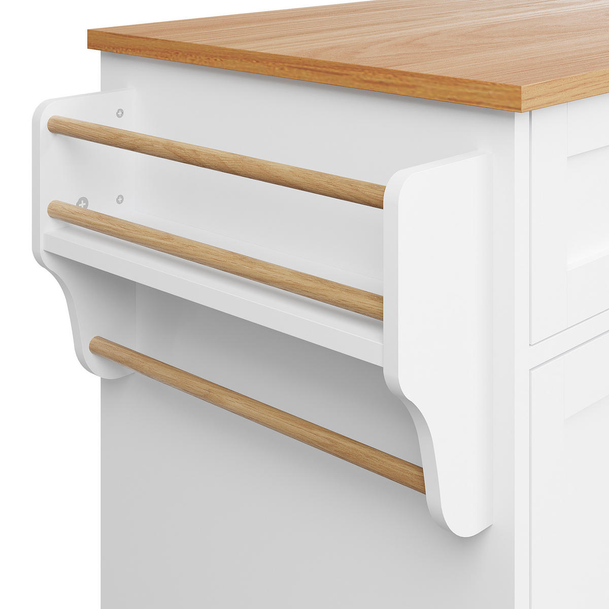 KÜCHENWAGEN Speisewagen 134x46x92cm Weiß mit Schubladen & Trennwand - Weiß, Holzwerkstoff (134/92/46cm) - Modfu