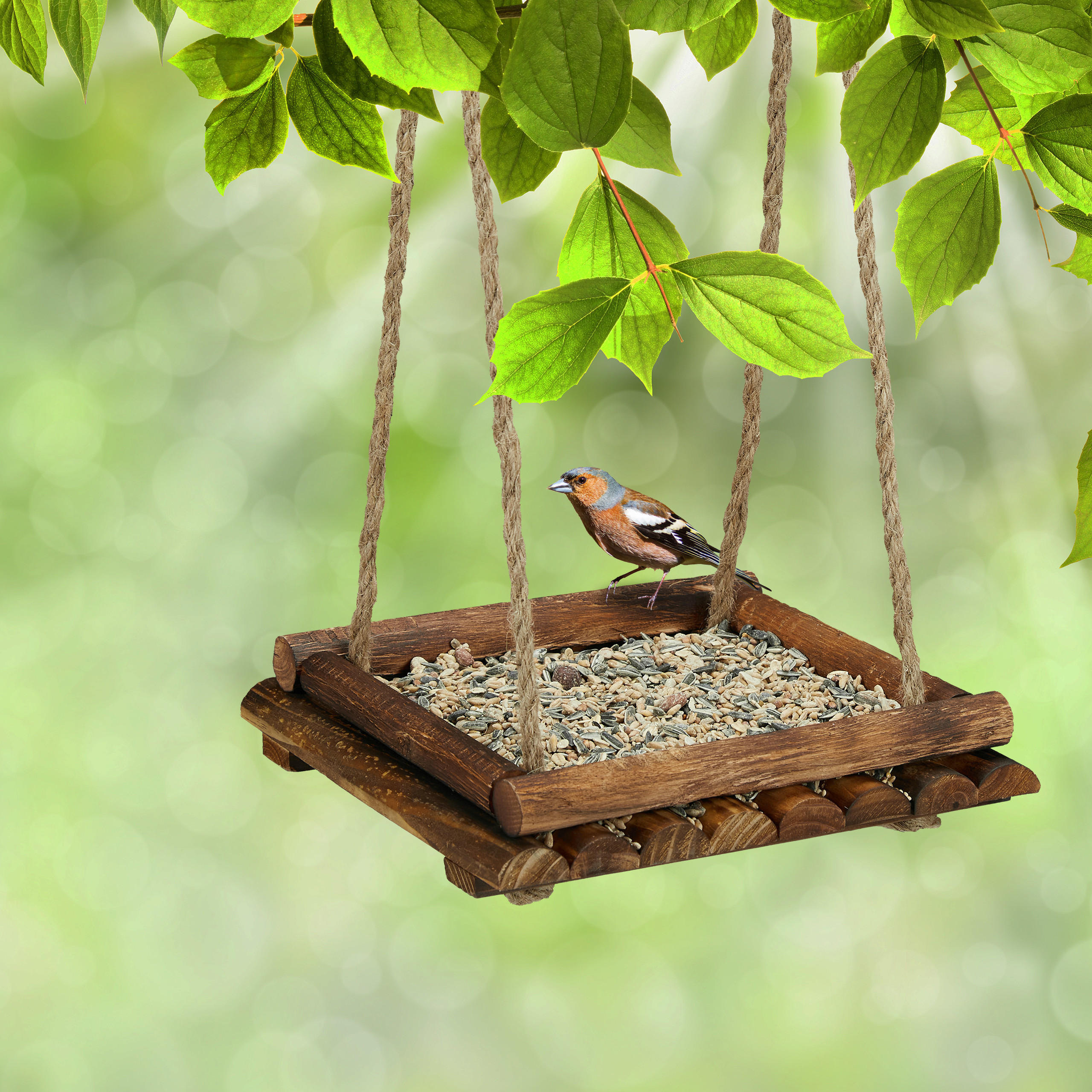 VOGELFUTTERSTATION - Braun, Holz (25/42/25cm) - Relaxdays