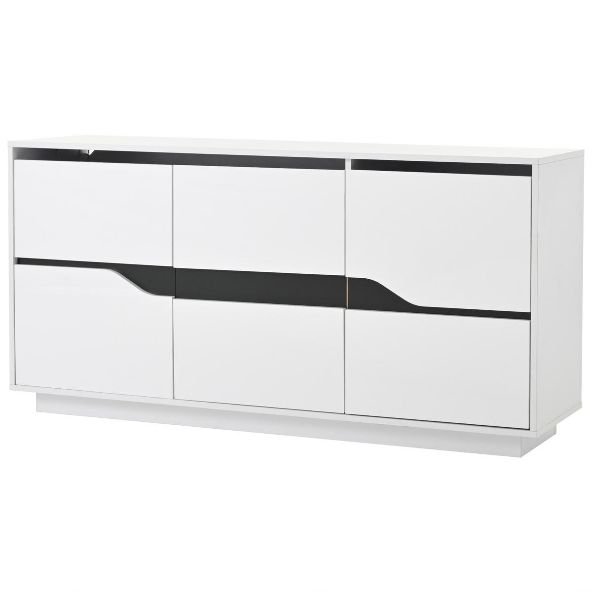 SIDEBOARD Weiß, Schwarz 140/40/70 cm - Weiß, Holzwerkstoff (140/70/40cm) - PANGIVO