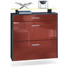 SCHUHSCHRANK Malea Fronten in Bordeaux Hochglanz - Bordeaux, Holzwerkstoff (89/96/23cm) - Vladon