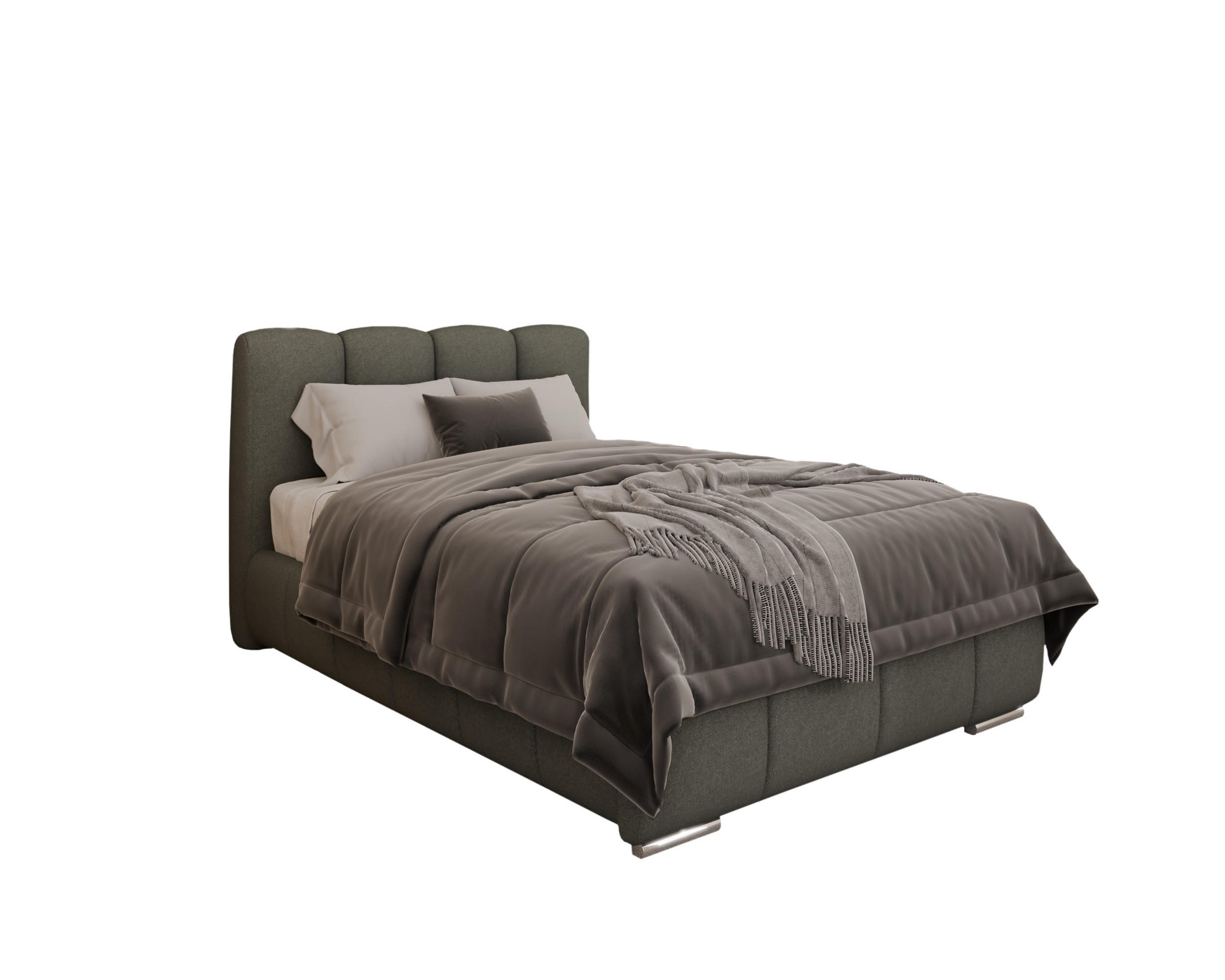 POLSTERBETT Zaira 120x200cm – Elegantes Polsterbett für modernen Wohnstil , ohne matratze, grau - Grau, Holz (90/200cm) - Homesy