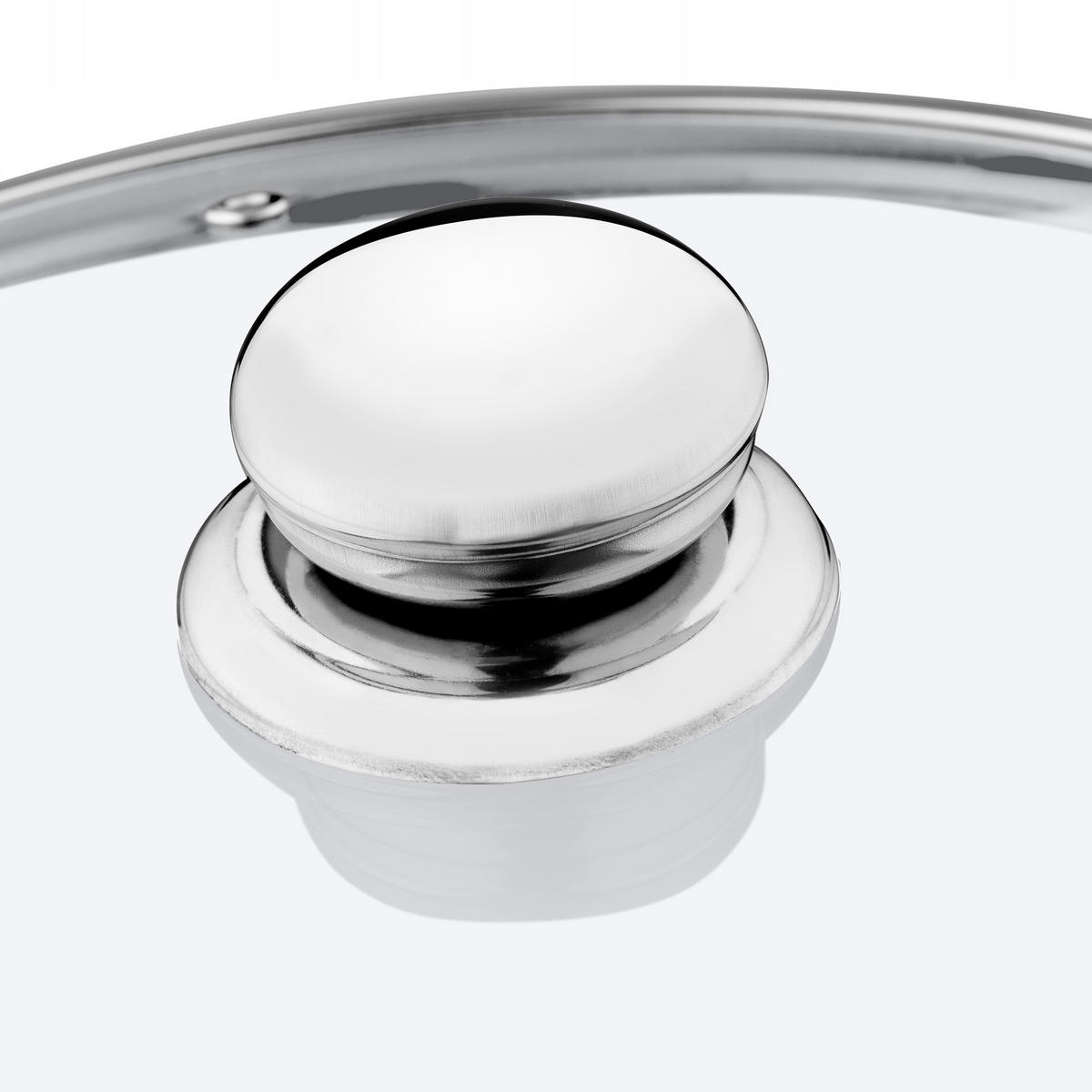 DECKEL mit Metallgriff, 18 cm - Transparent, Glas (18cm) - KADAX