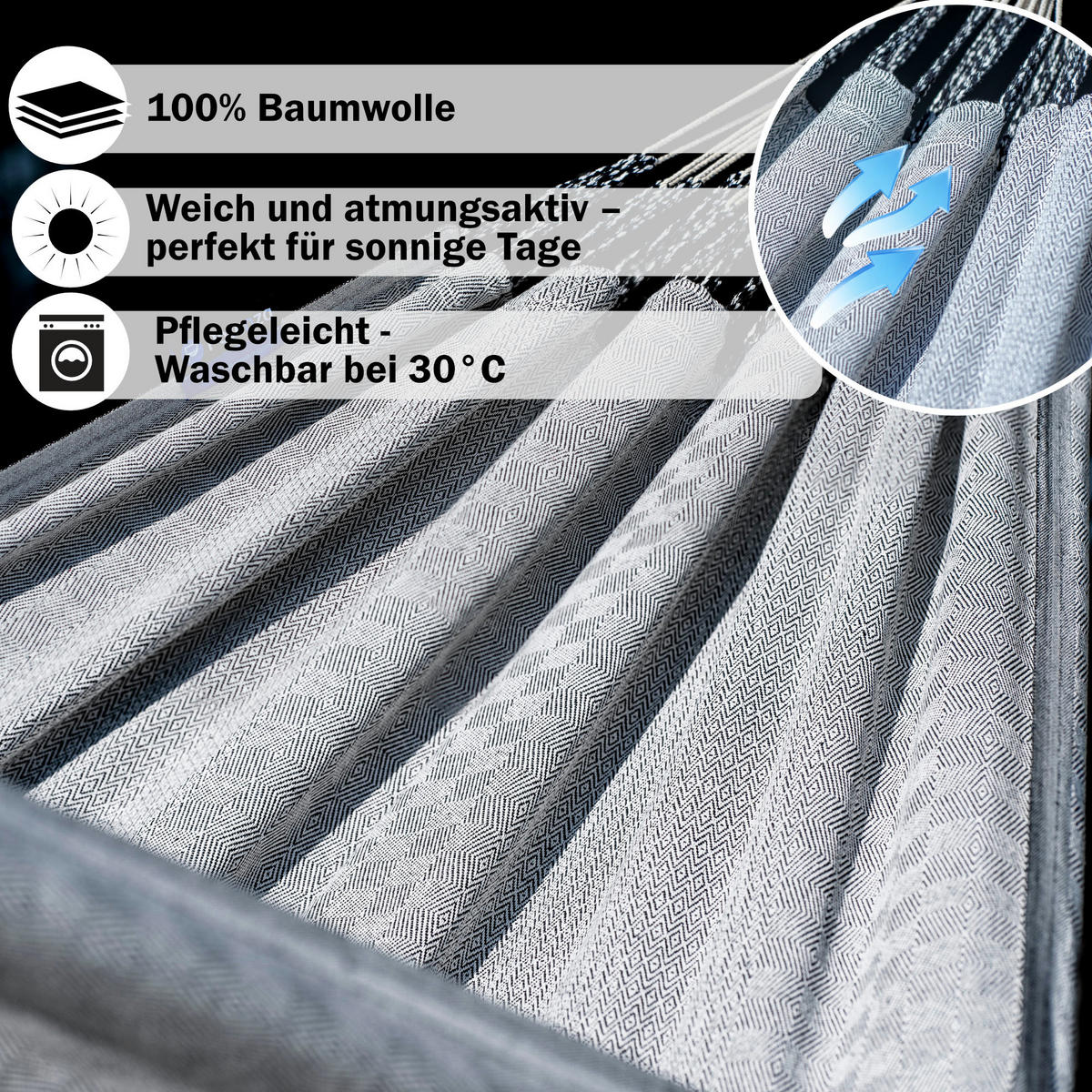 HÄNGEMATTE mit Verzinktem Gestell, 2 Personen, XL, 140 kg, Metall, Medelin Beige, einfache Montage - Ecru, Metall (370/130/120cm) - Potenza