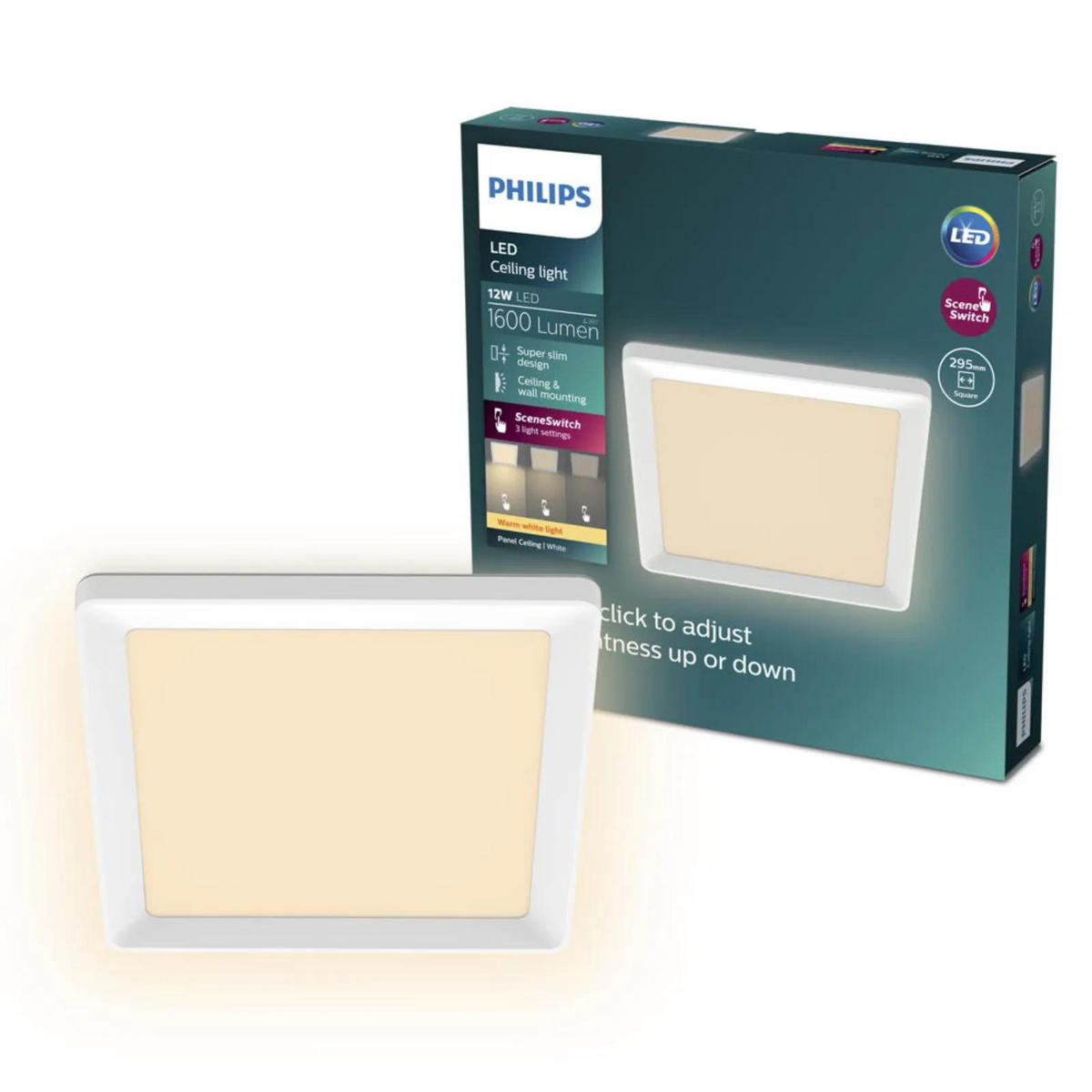 DECKENLEUCHTE SceneSwitch Weiß - Weiß, Kunststoff (29.5/29.5/3.7cm) - Philips