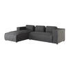 ECKSOFA Nova Grau Cord - Schwarz/Grau, Holz/Kunststoff (262/176cm) - S-Style Möbel