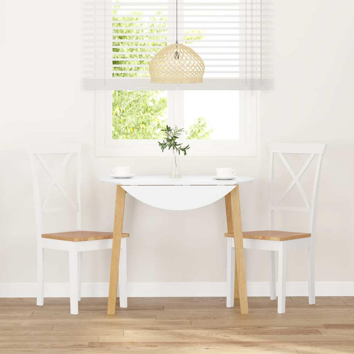 ESSZIMMERSTÜHLE 2 Stk. Weiß Massivholz Gummibaum 42.5*53.5*94cm - Weiß/Braun, Holz (42.5/94/53.5cm) - ZMH