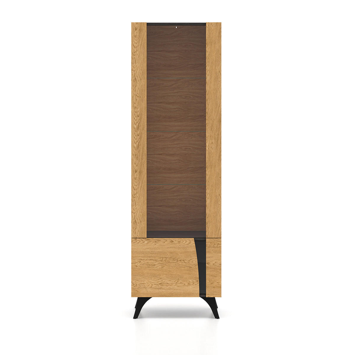 VITRINE Soah Holz und Schwarz - Schwarz, Holzwerkstoff (58/190/40cm) - Petits-meubles