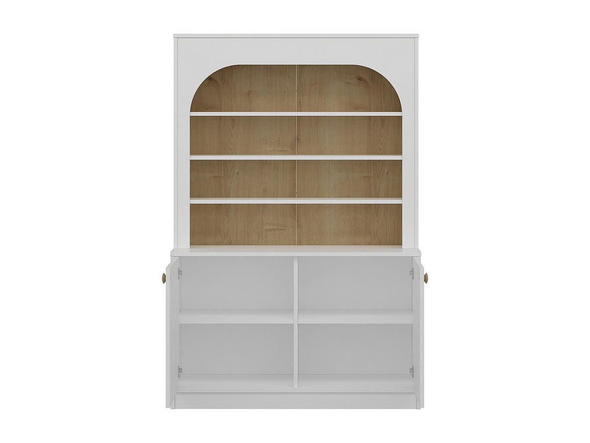 BUFFETSCHRANK - 120 cm x 45 cm - holz - naturfarben hell, weiß Anzila - Weiß, Holz (120/180/45cm) - Vente-Unique