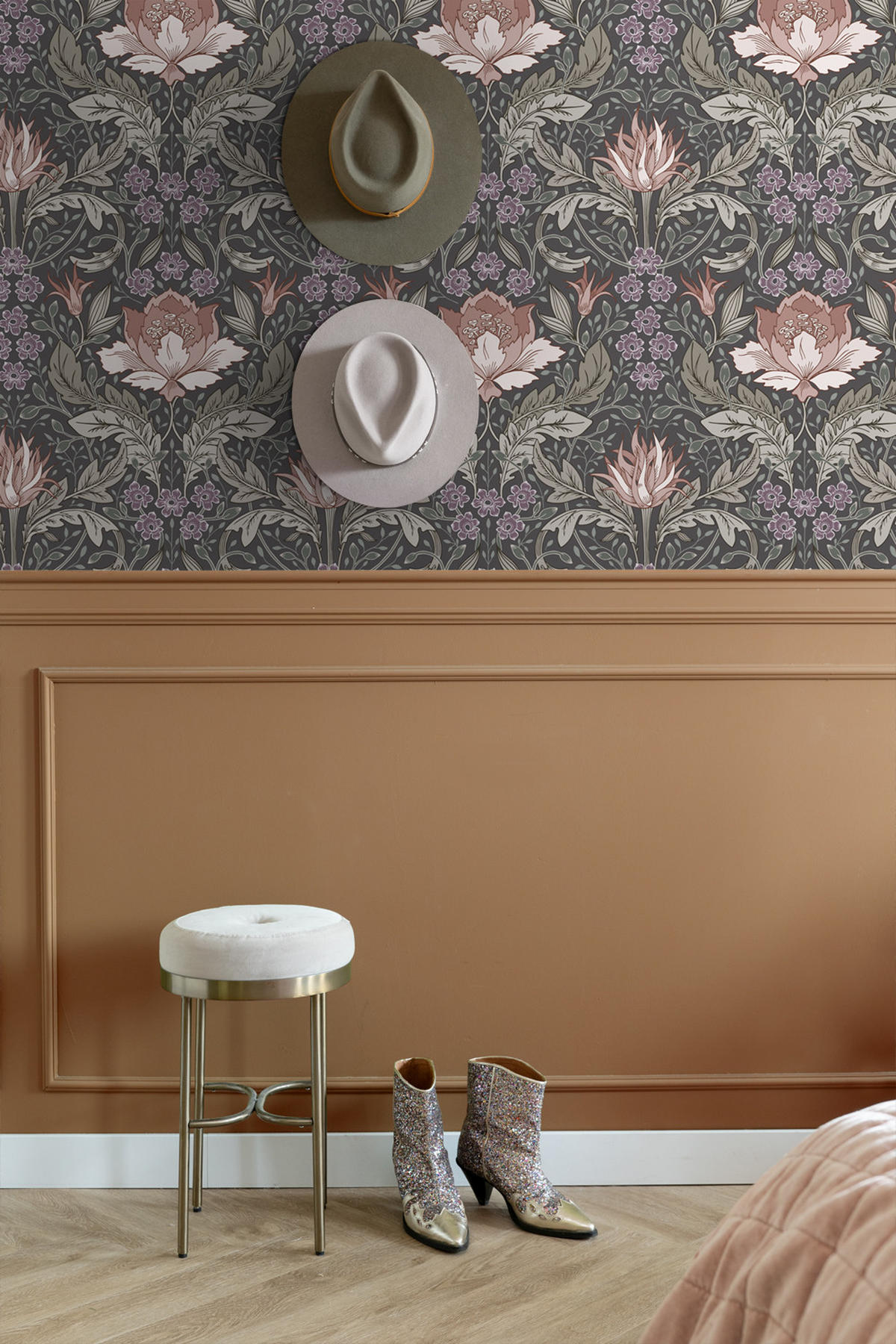 TAPETE Blumenmuster im Jugendstil 50 x 900 cm - Grün, Papier (50/900cm) - ESTAhome