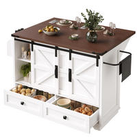 KÜCHENINSEL 142,5/45/92,5 cm Weiß aus MDF mit Klapptisch - Weiß, Holzwerkstoff (142.5/92.5/45cm) - OKWISH