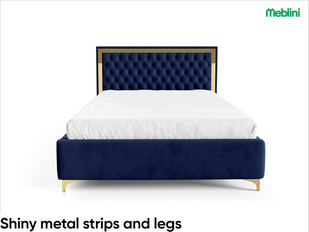 POLSTERBETT ARONA - Blau, Textil (120/200cm) - Meblini