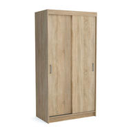 SCHWEBETÜRENSCHRANK NICOLA 110/215/60 cm 2-türig mit Spiegel Sonoma Eiche - Sonoma Eiche, Holzwerkstoff (110/215/60cm) - MASSENO