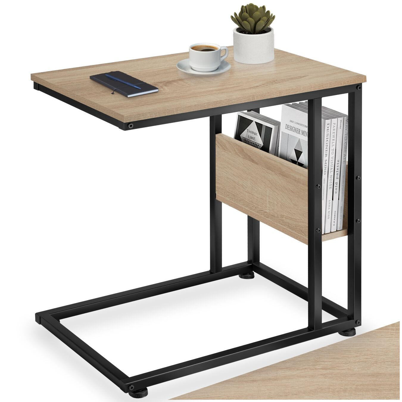BEISTELLTISCH Wigan,55 x 36,5 x 60 cm,Industrial Holz hell, Eiche Sonoma - Naturfarben, Holz (55/36.5/60cm) - tectake