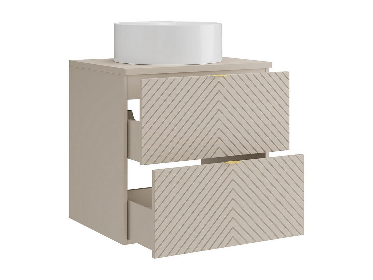 EINZELWASCHTISCH - 60 cm x 46 cm - Holz, Platte - Beige - DORIONI - Beige, Holz (60/61.6/46cm) - Vente-Unique