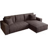 ECKSOFA Parys L braun - Schwarz/Braun, Kunststoff/Textil (290/185cm) - Beautysofa