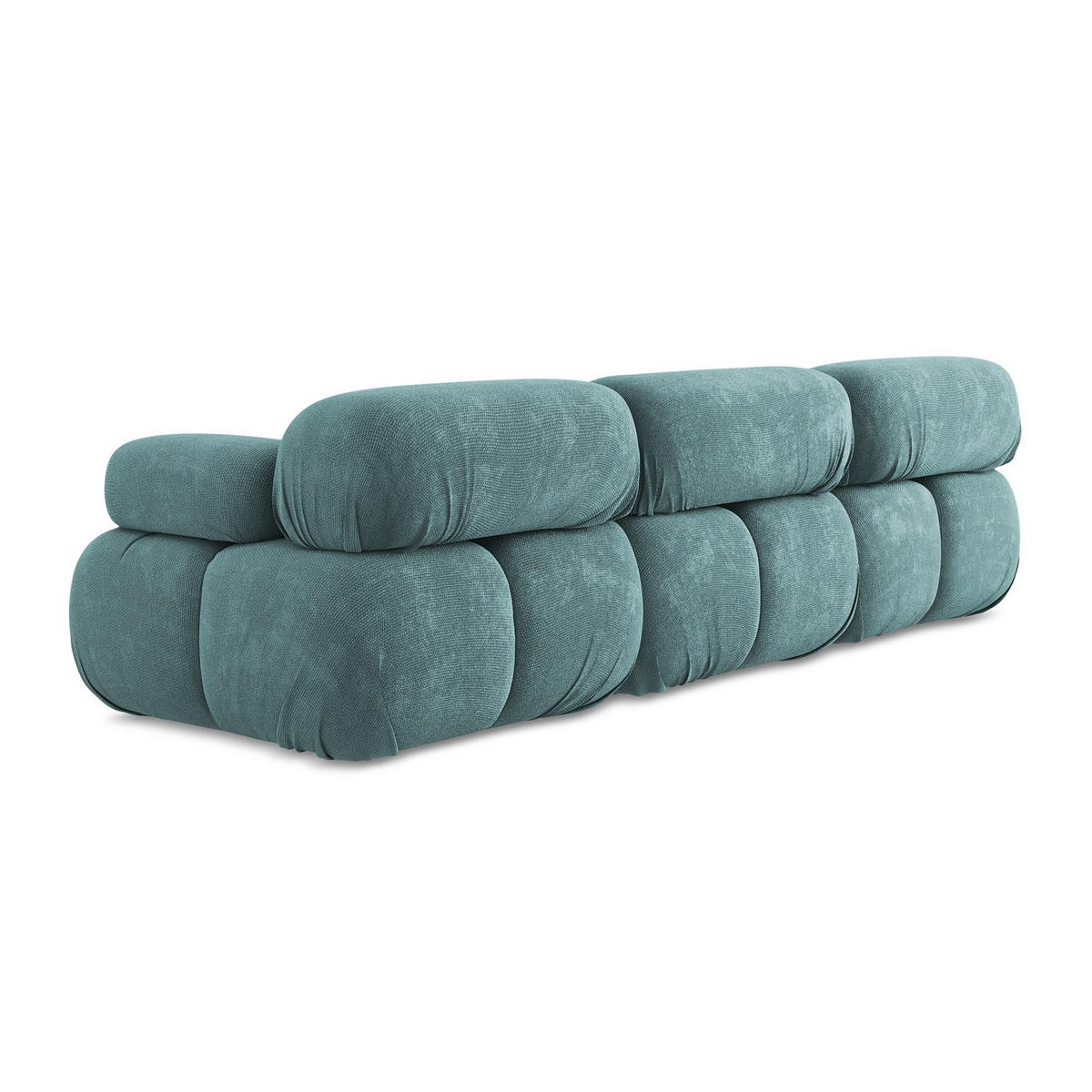 3-SITZER SOFA Chenille Stoff Blau - Blau/Beige, Kunststoff/Textil (285/70/96cm) - LaMiaSofa